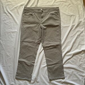 LOFT Womens Size 12 Light Gray Modern Cuffed Crop Pants